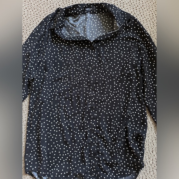NastyGal Button Up Blouse With Polka Dots - Picture 2 of 2